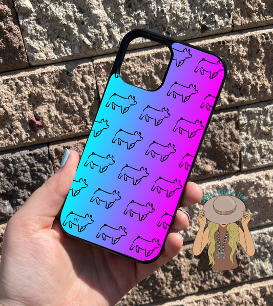 Teal Cosmic Phone Case - Show Pig