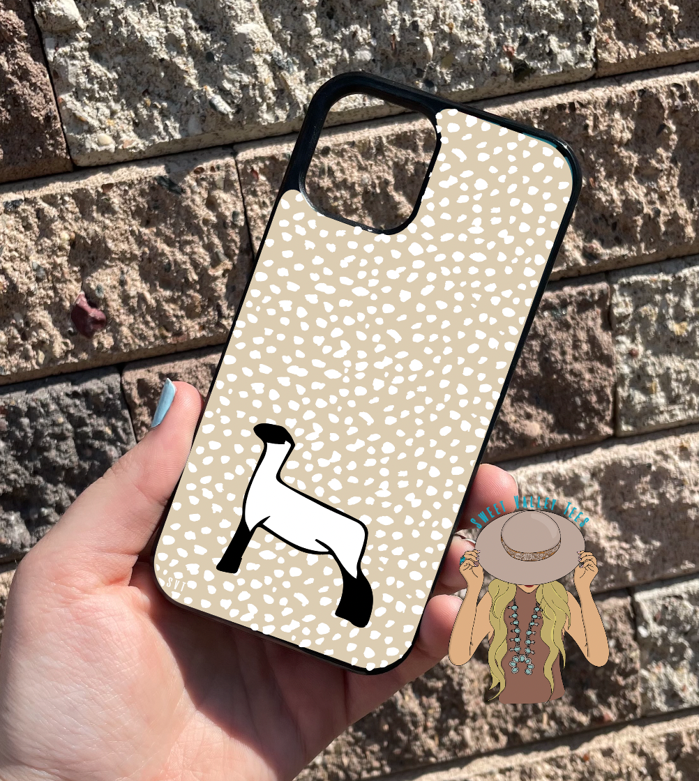Cream Dalmatian Print Phone Case - Show Lamb