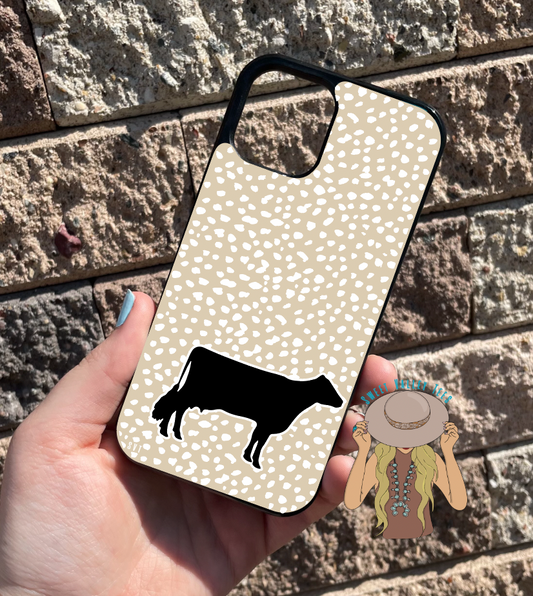 Cream Dalmatian Print Phone Case - Dairy Cow
