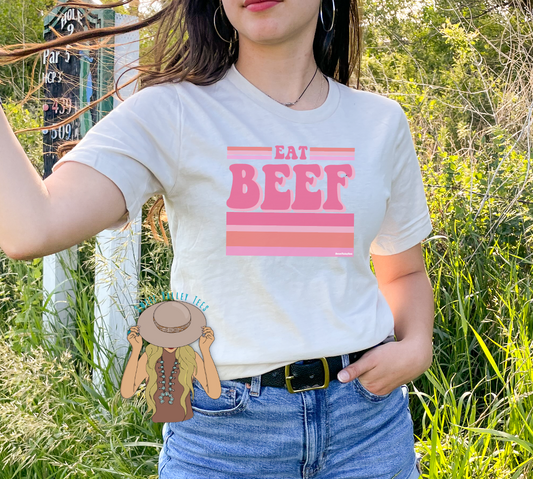 Eat Beef - Heather Sand Tee