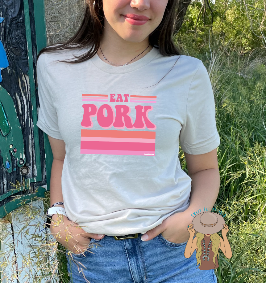 Eat Pork - Heather Sand Tee