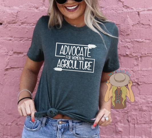 Advocate for Women in Agriculture Tee - Heather Forest