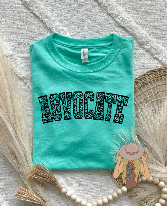 Leopard Agvocate Tee - Cool Teal