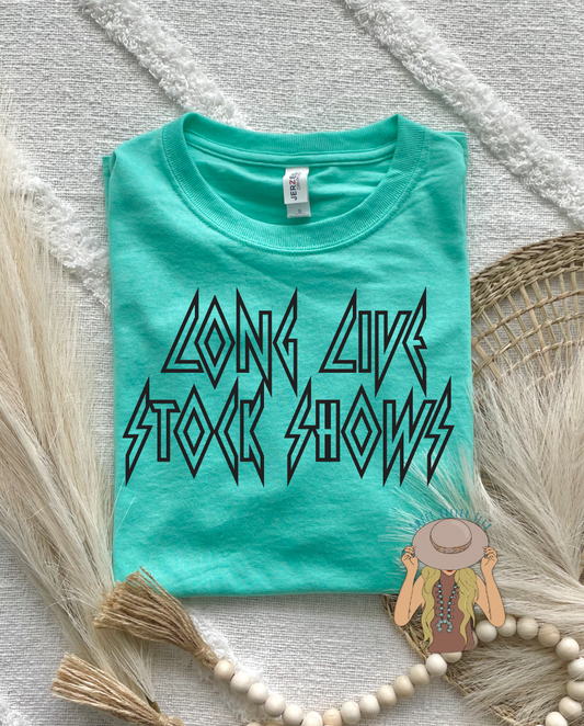 Long Live Stock Shows Tee - Cool Teal