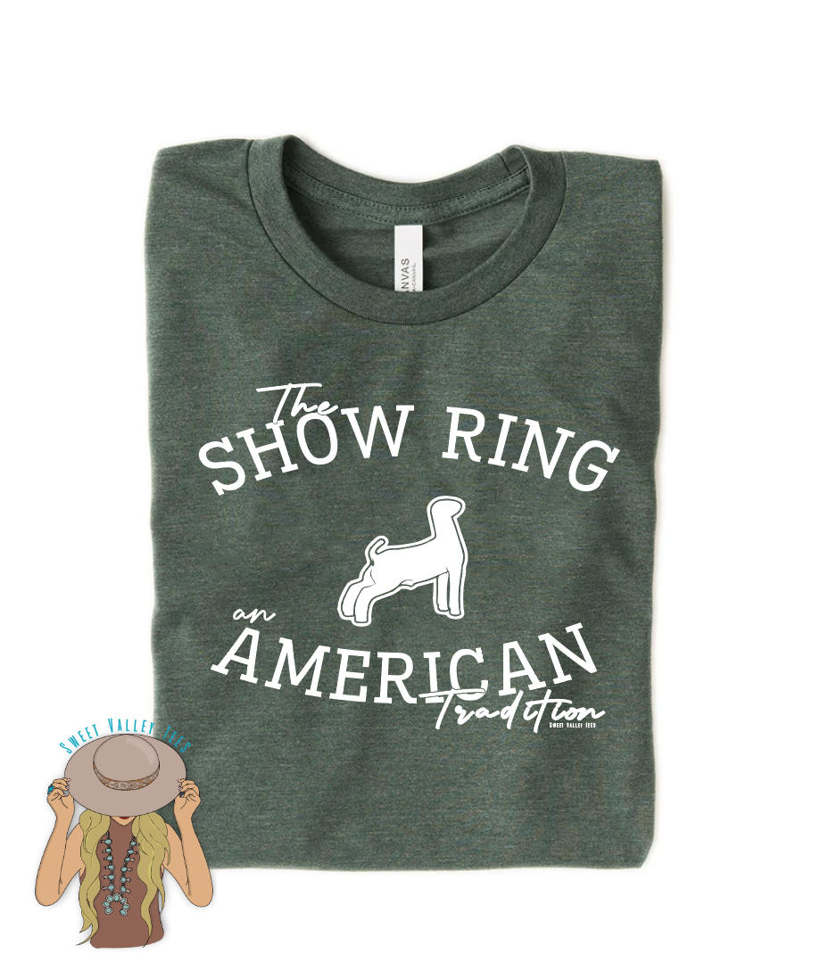 The Show Ring An American Tradition Show Goat Tee - Heather Forest