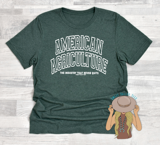 American Agriculture: The Industry That Never Quits Tee - Heather Forest