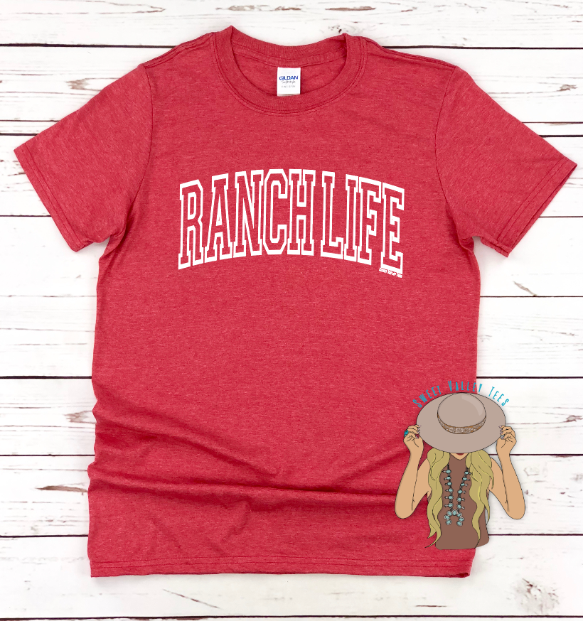 Ranch Life Tee - Heather Red