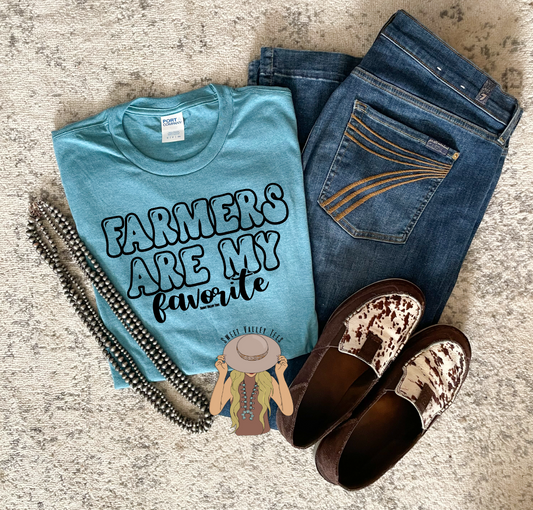 Farmers are my Favorite Tee - Heather Deep Teal