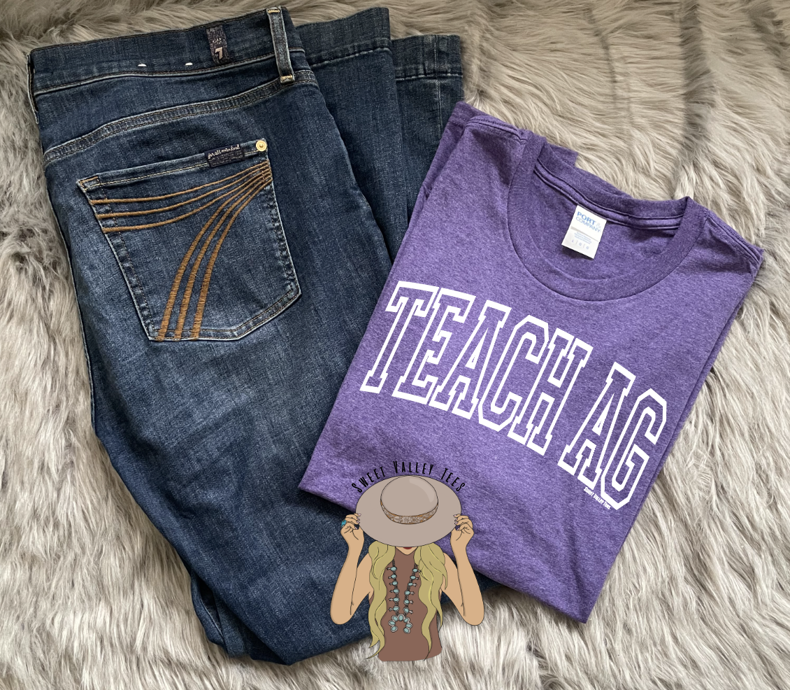 Teach Ag Tee - Heather Purple