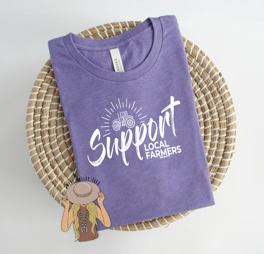 Support Local Farmers Tee - Heather Purple