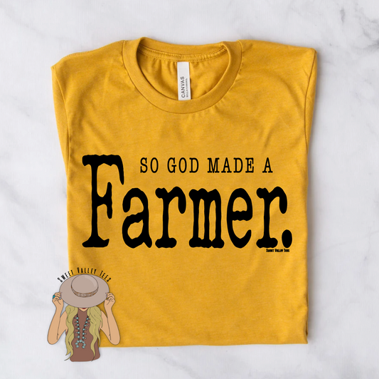 So God Made a Farmer Tee - Mustard