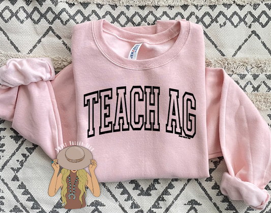 Teach Ag Crewneck - Blush Pink