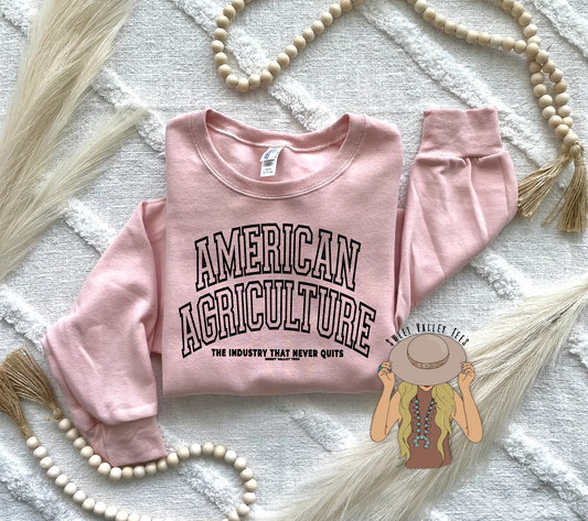American Agriculture Crewneck - Blush Pink