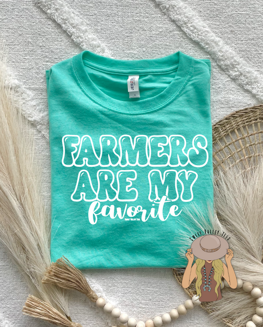 Farmers are my Favorite Tee - Cool Mint