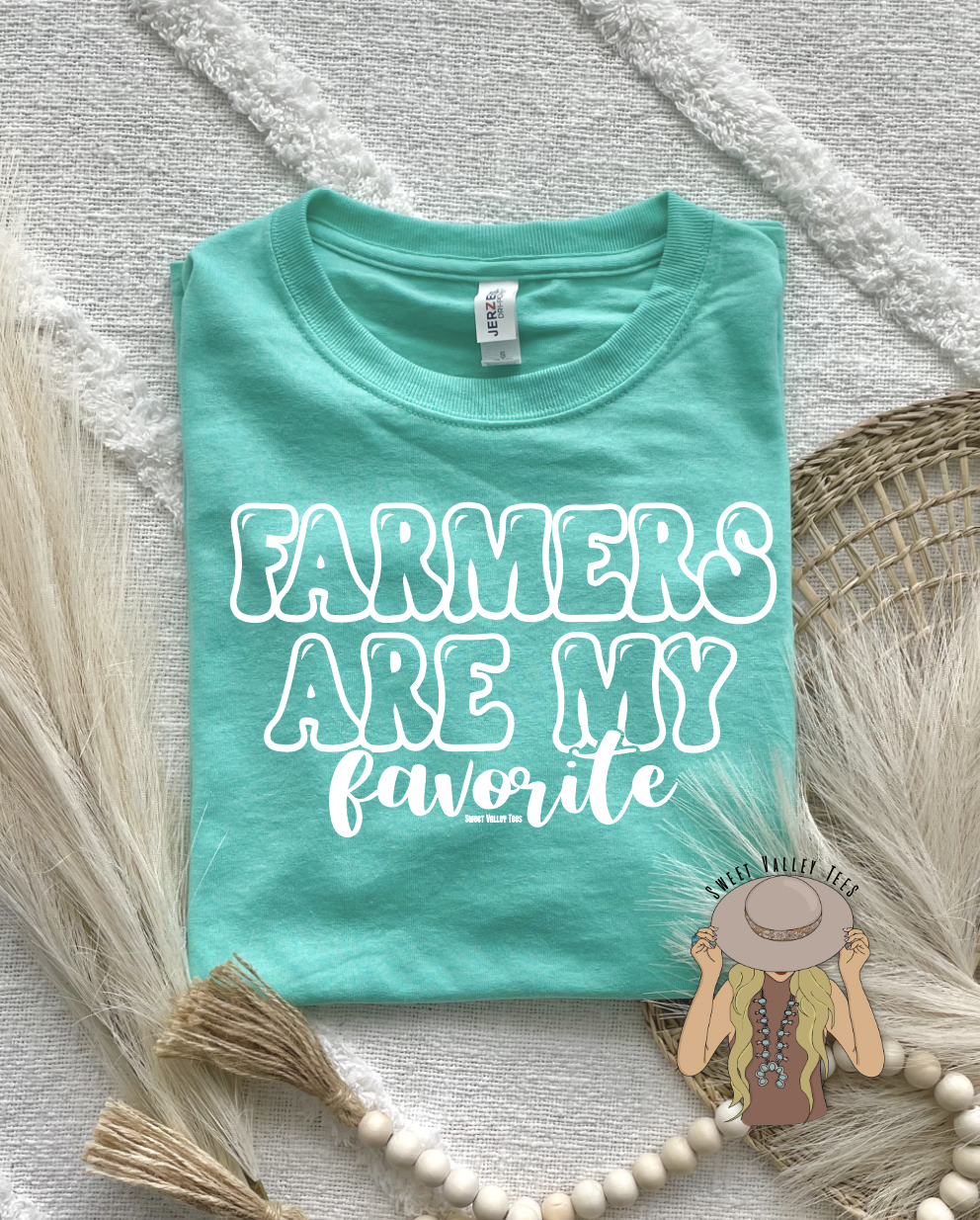 Farmers are my Favorite Tee - Cool Mint