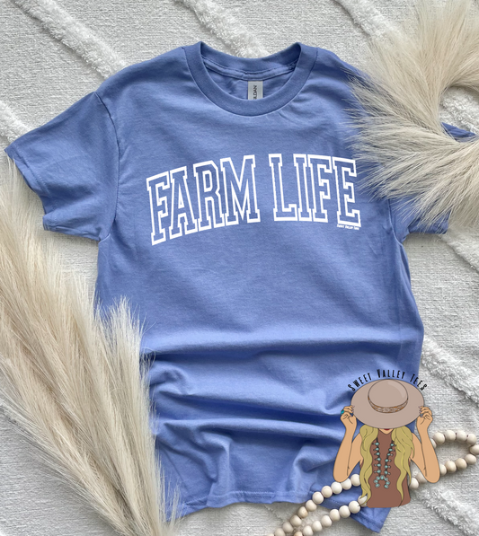 Farm Life Tee - Periwinkle